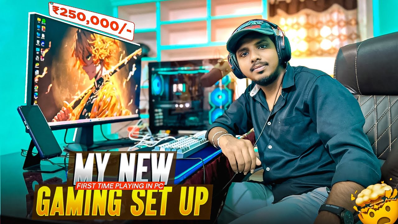 My Gaming setup 😍vlog 2,50,000 | first time Playing FF in pc| Telugu Gamer 