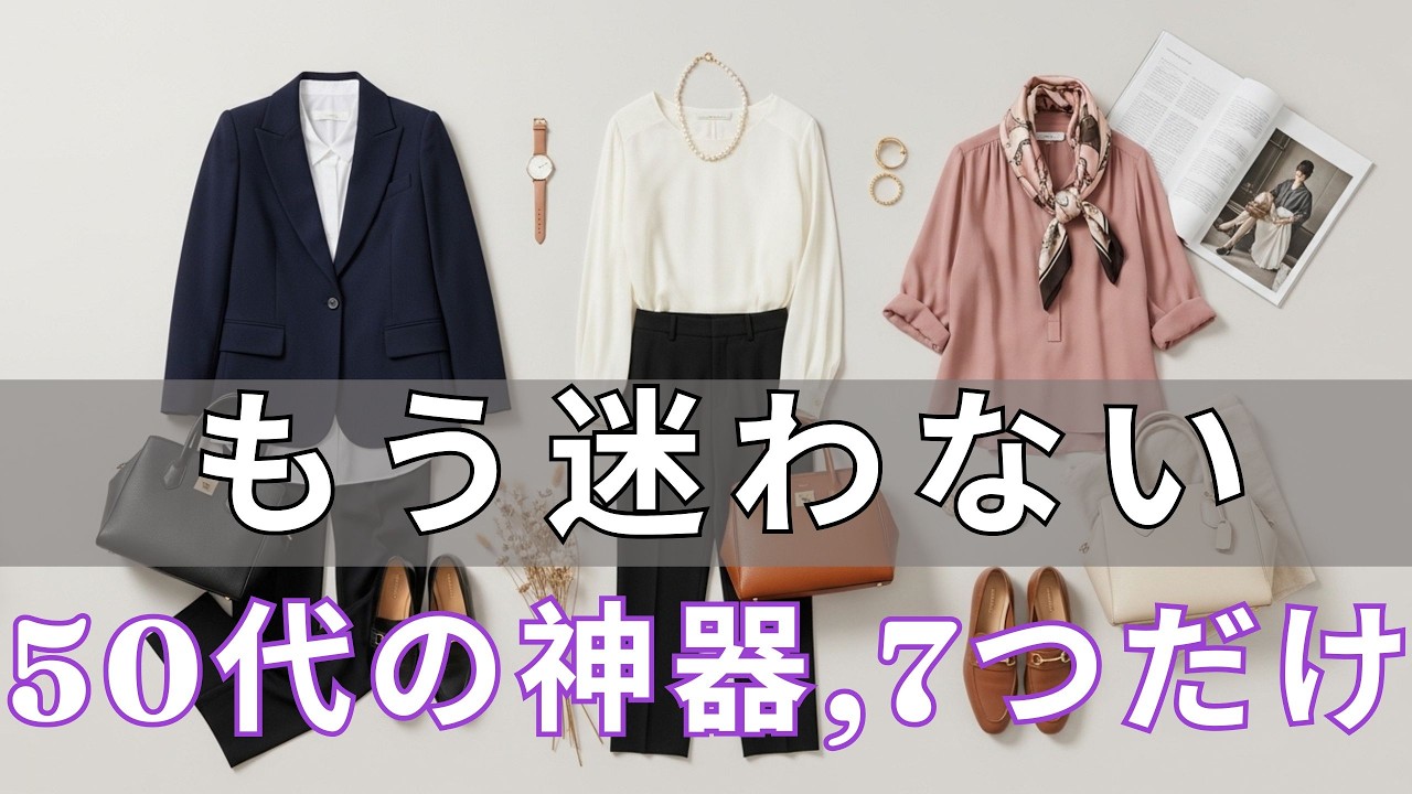 【99％の人が間違えている】ムダ買いは今日で終わり！たった7つを揃えるだけで、鏡の前で迷う朝が二度とこなくなります。【50代ファッション】【大人のワードローブ】【着こなし術