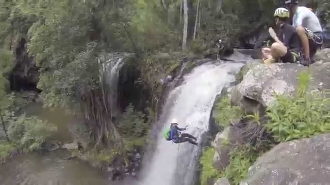 Beautiful Back Creek Gorge Canyoning During High Flow