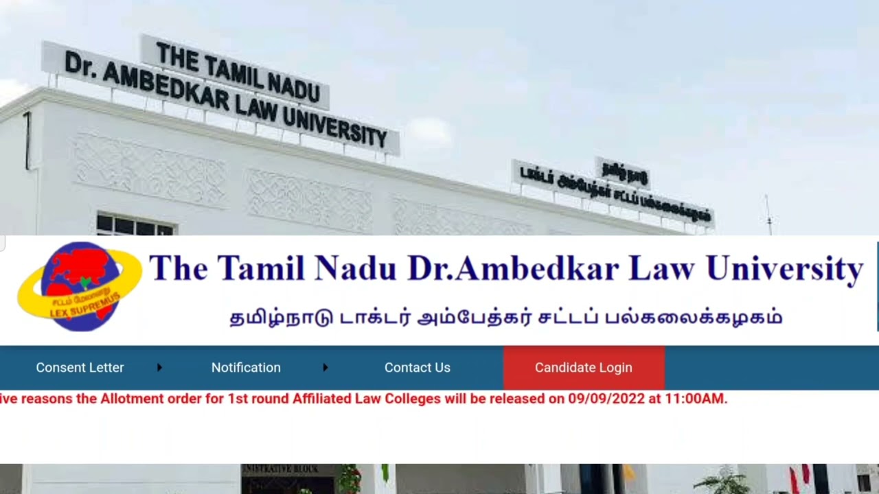 Due To Some Administrative Reasons Allotment Order 1st Round Affiliated Law College Release 09/09/22