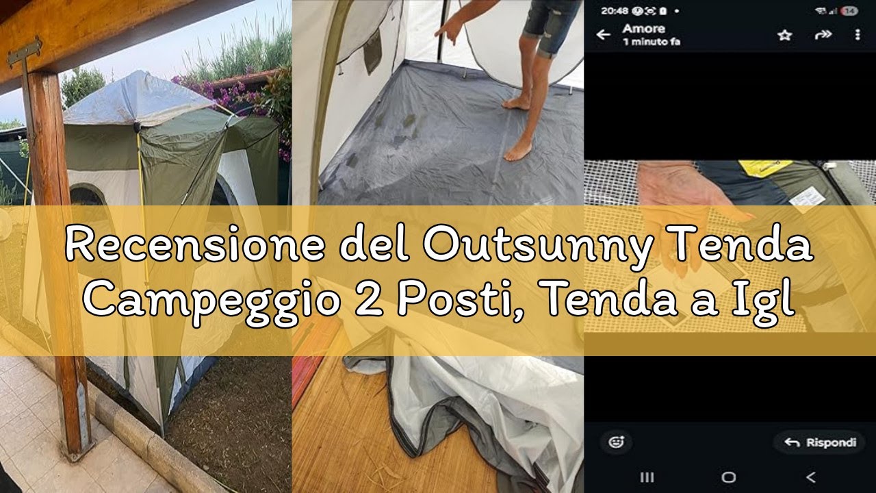 Recensione del Outsunny Tenda Campeggio 2 Posti, Tenda a Igloo Pop Up con 4 Porte a Cerniera e 4 Fin