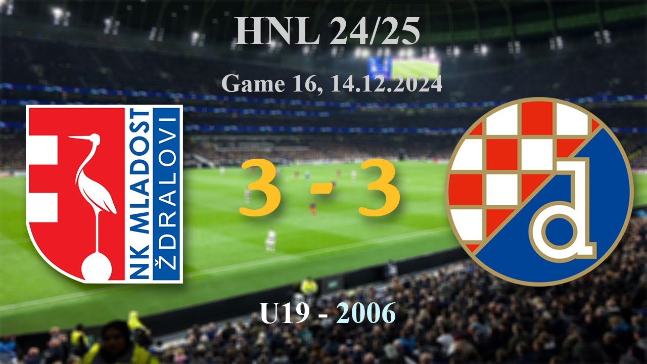 16. 2006 U19  Mladost Ždralovi 3-3 Dinamo, HNL 24/25, 14.12.2024 #croatiafootball #hnl