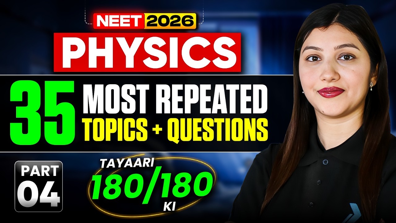 🎯 NEET 2026 Physics | 35 Most Repeated Topics + Questions | Part 04 | Arshpreet Kaur
