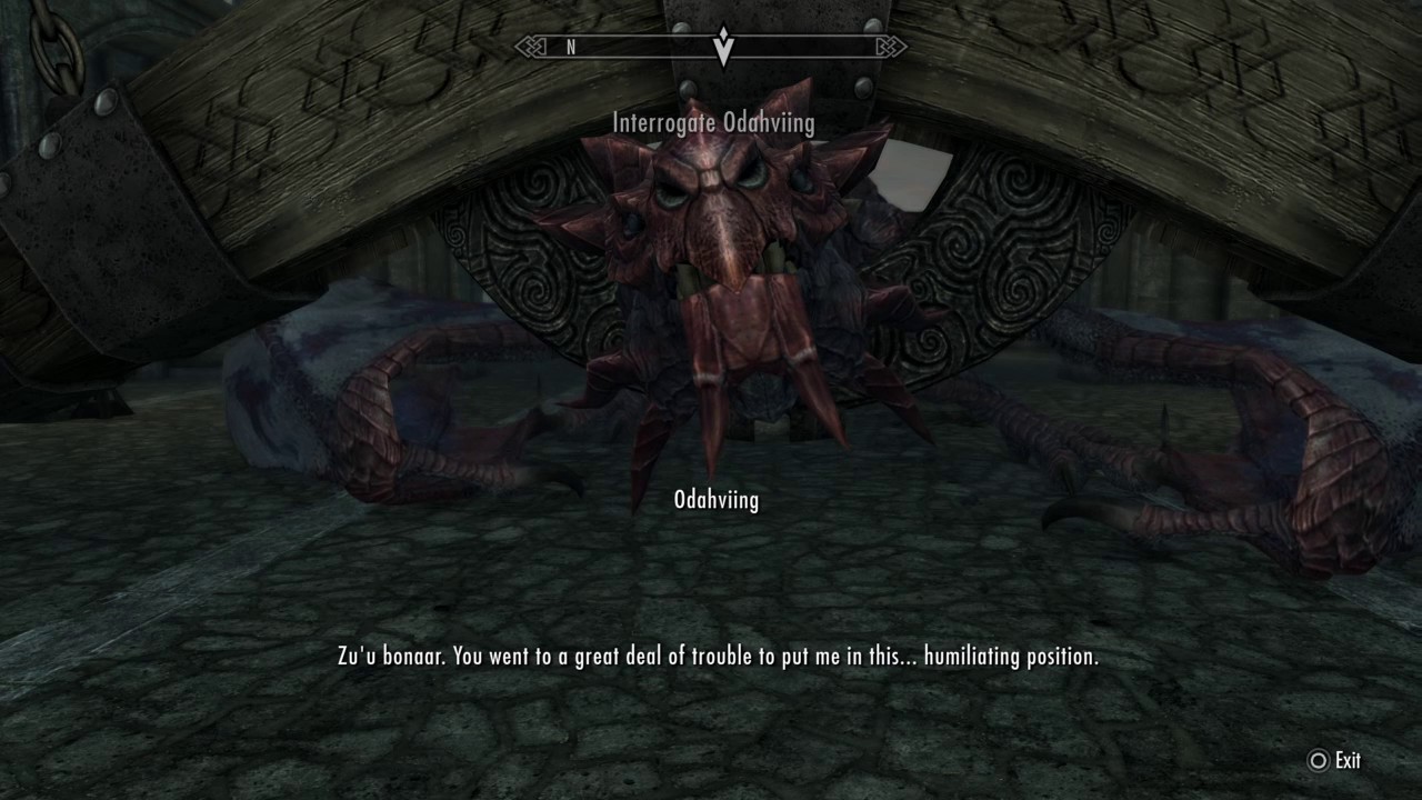 Skyrim Odahviing Battle and Dialogue