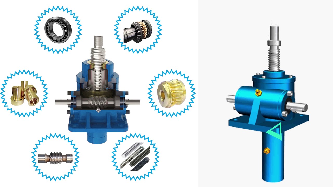 machine worm gear screw jack in trapezoid screw jacks