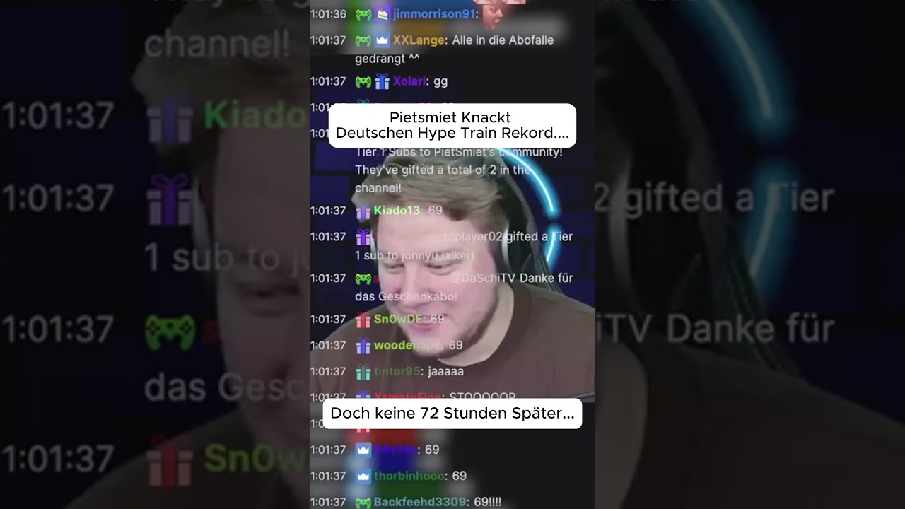 Deutscher Hypetrain Rekord  #record #subscribe #twitch #twitchclips #pietsmiet #shlorox #streamer