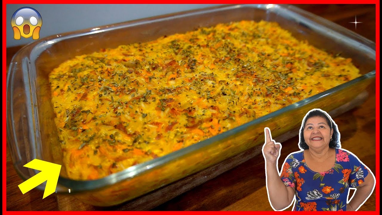 SOBROU ARROZ VELHO? COZIDO? NÃO JOGUE FORA!! FAÇA ESSA DELICIA SUPER FÁCIL DE FORNO!!