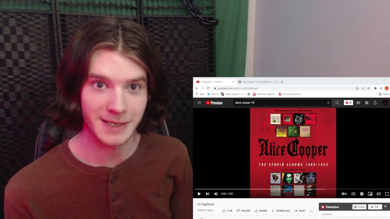 Eighteen y/o listens to Alice Cooper - I'm 18 (REACTION)