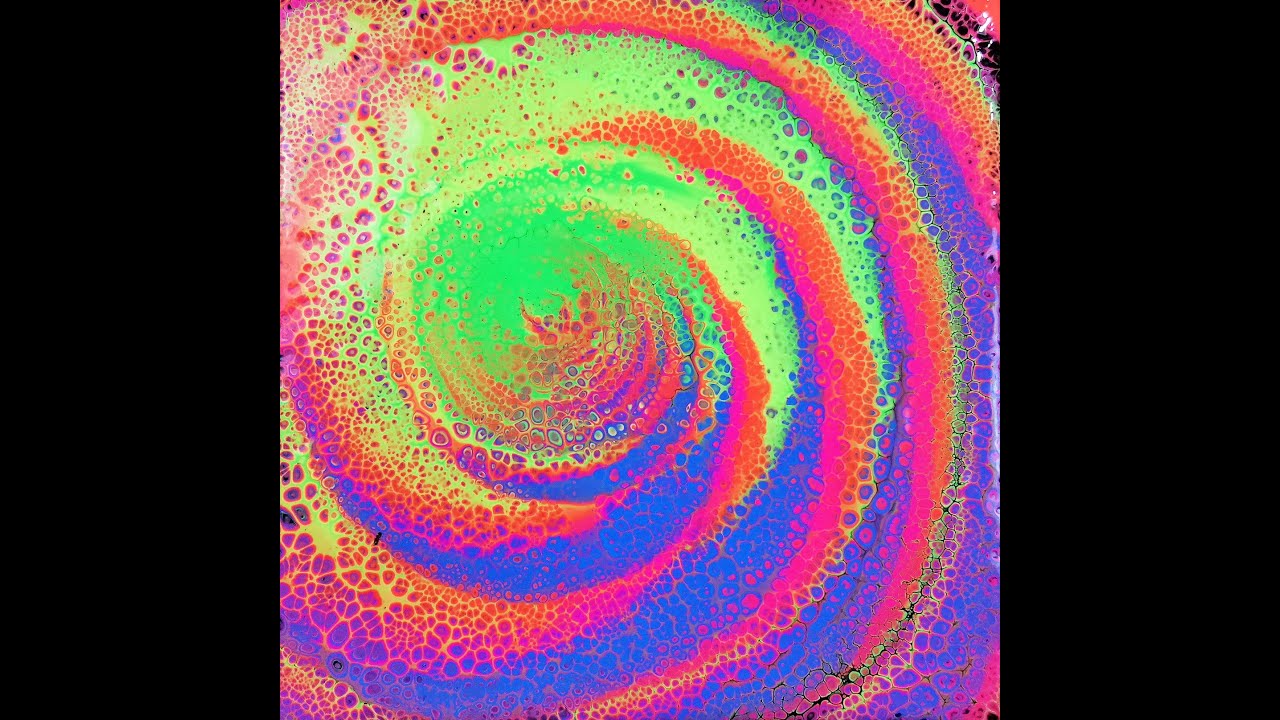 (303) Psychedelic spiral funnel pour - Fluid art - Acrylic pouring with fluorescent paint