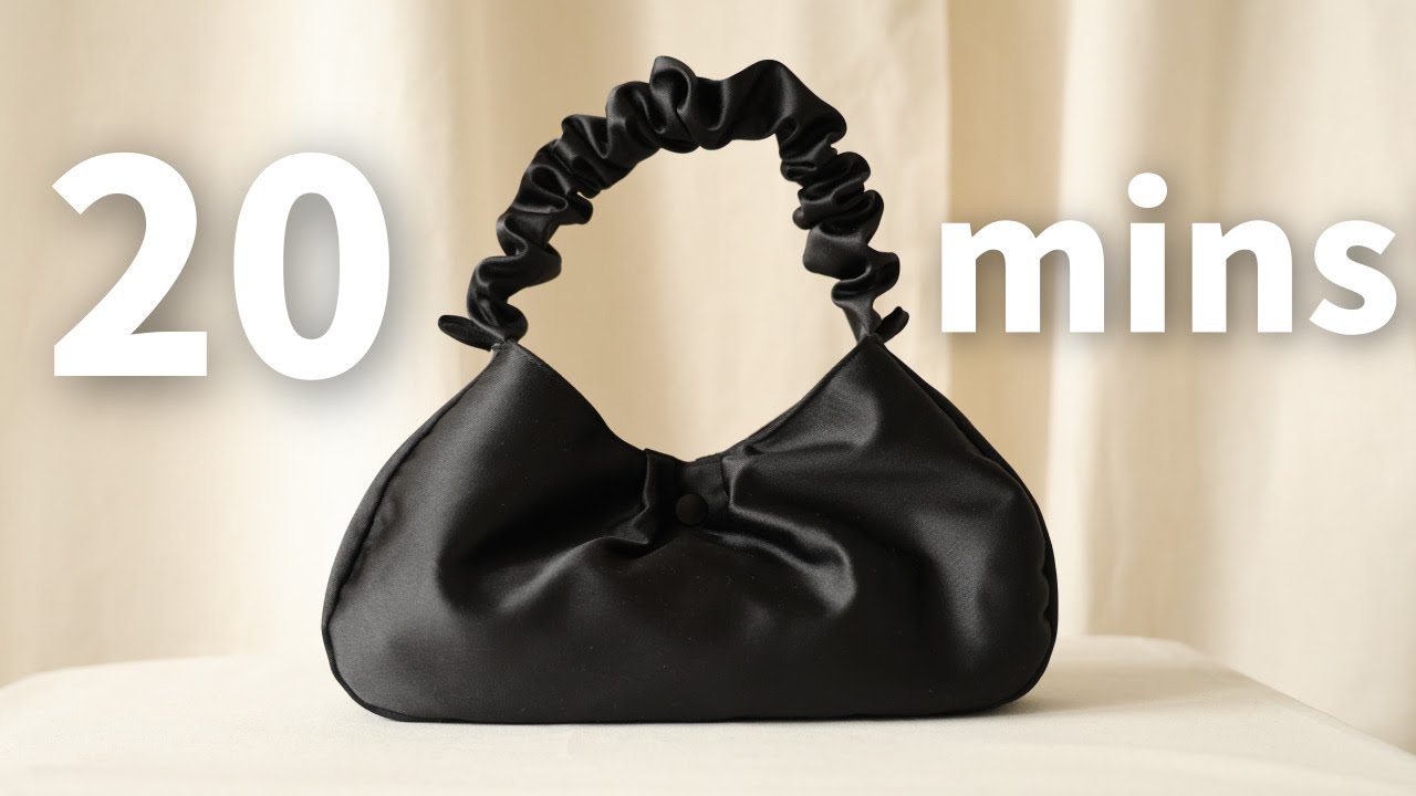 DIY Making a Scrunchie Mini Bow Bag Sewing Tutorial(OJBG0005)