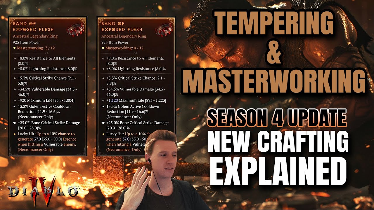 Crafting in Diablo 4: Tempering & Masterworking explained - Season 4 Update