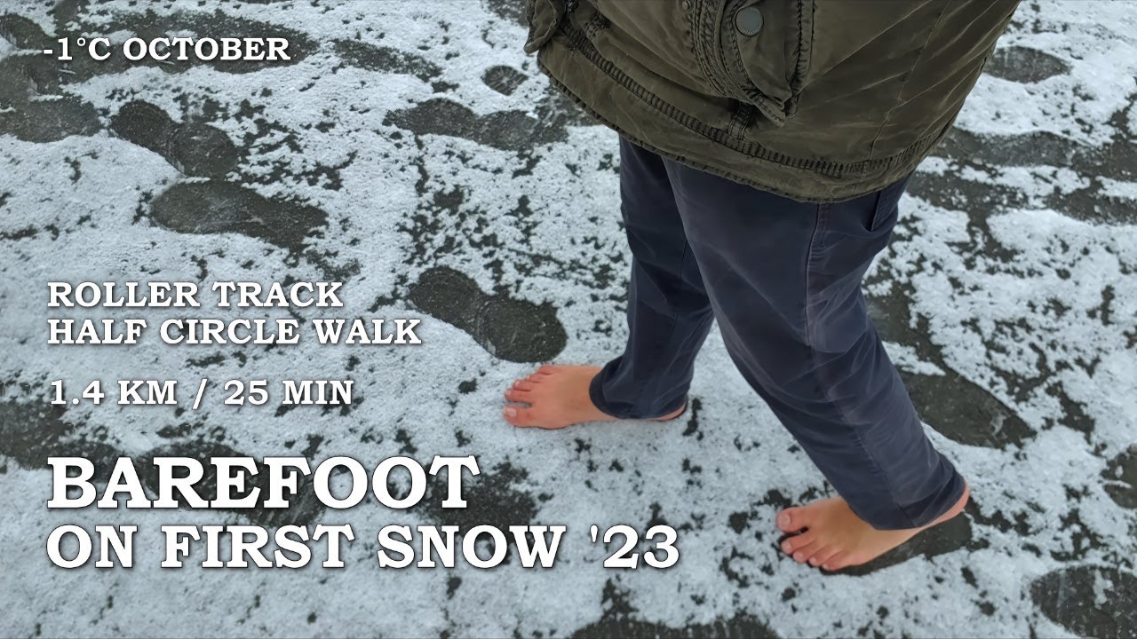 barefoot on the first snow '23 / snow footprints day