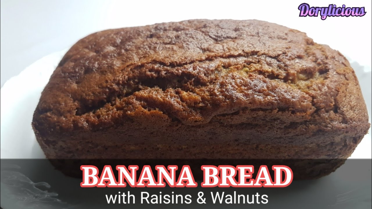 Soft and Moist BANANA BREAD with Walnuts and Raisins