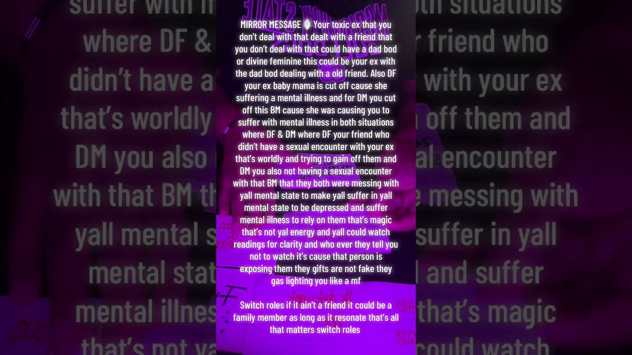 Mirror Message🪞plotting to make you or someone you love unstable for money through a sexual setup.