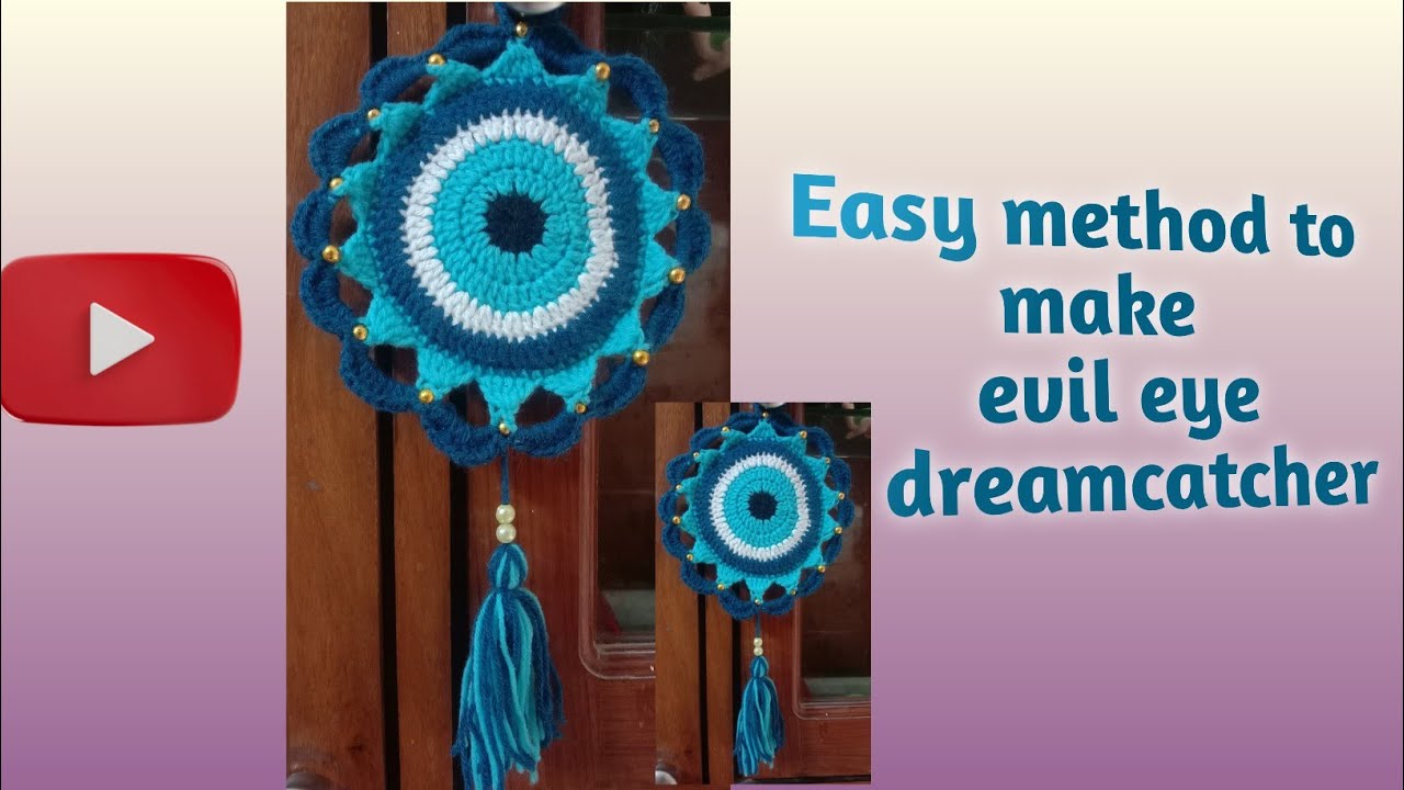Chrochet Evil eye dreamcatcher wall-hanging decoration