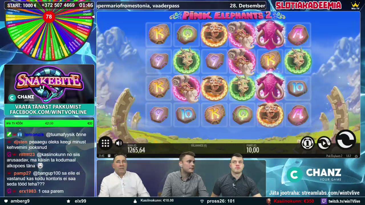 Win TV Slotiakadeemia (Chanz): SUUR V&Otilde;IT! Pink Elephants 2 boonusm&auml;ng