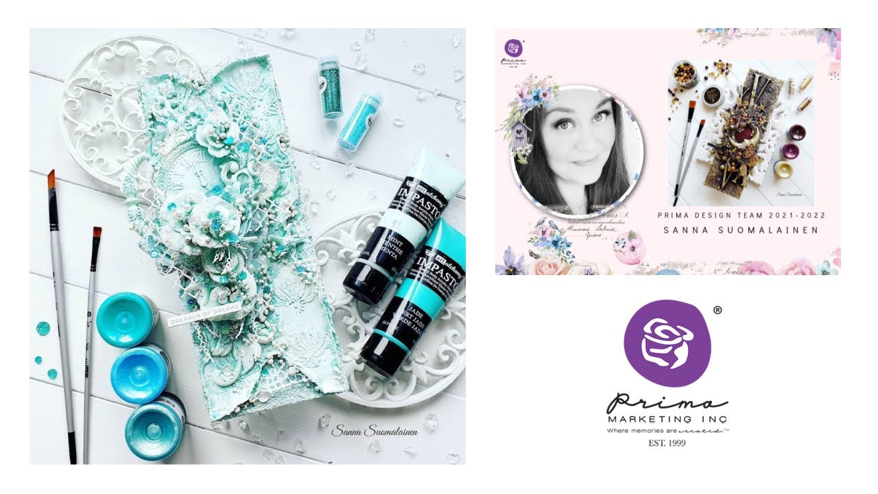 Step by step Tutorial Mixed Media Card Dreamer of Dreams  by Sanna Suomalainen