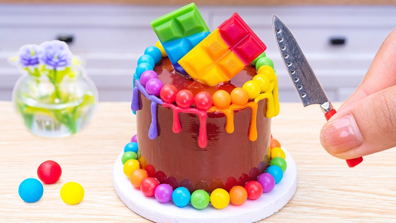 Rainbow KitKat Cake | Best Miniature Chocolate Cake Decorating Ideas By Mini Cake Video