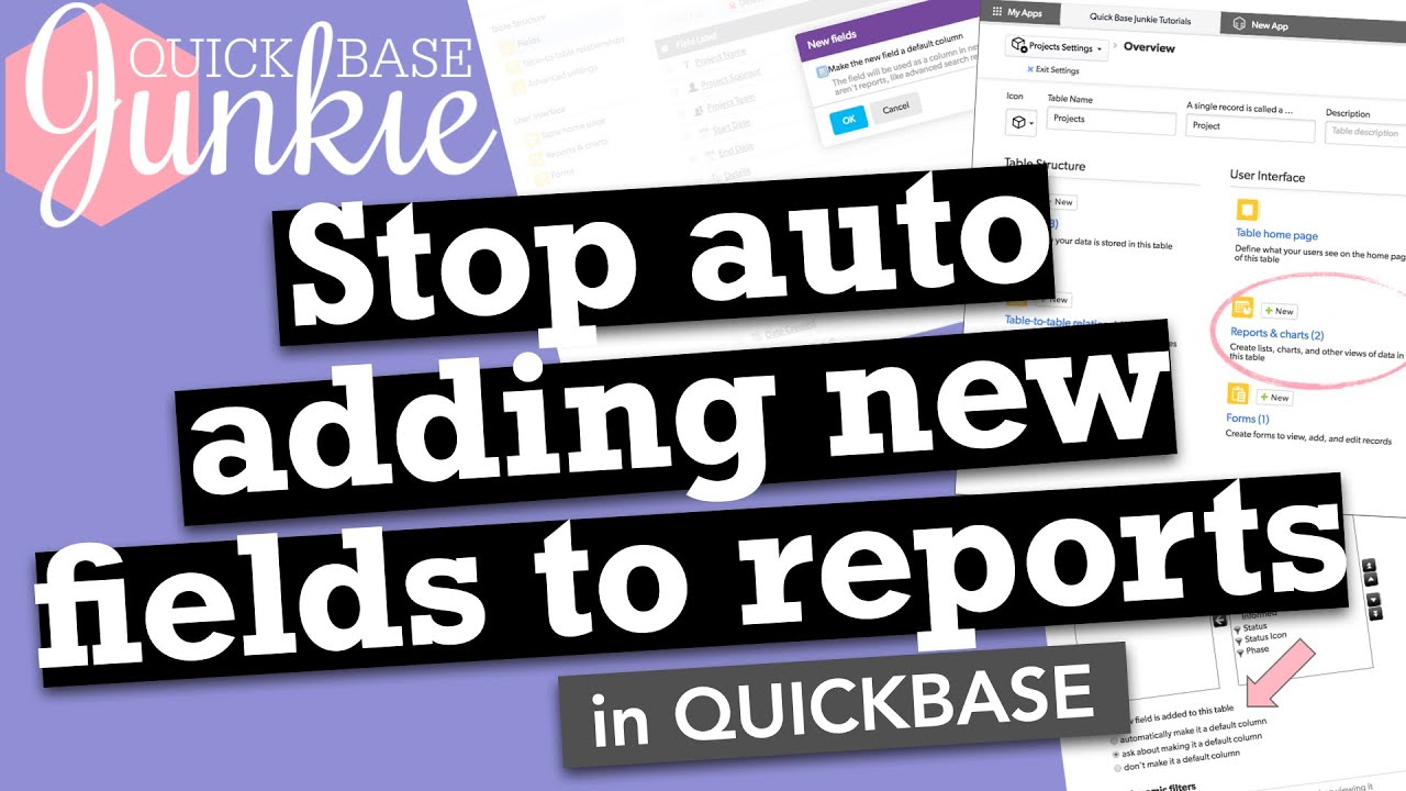 Stop Auto Adding New Fields to Reports in Quickbase