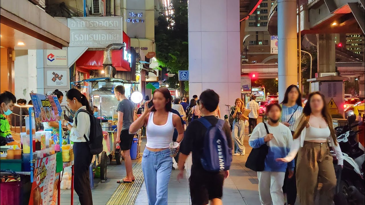 4K 🇹🇭 Evening Walk in Downtown Bangkok | Ratchathewi to MBK Center