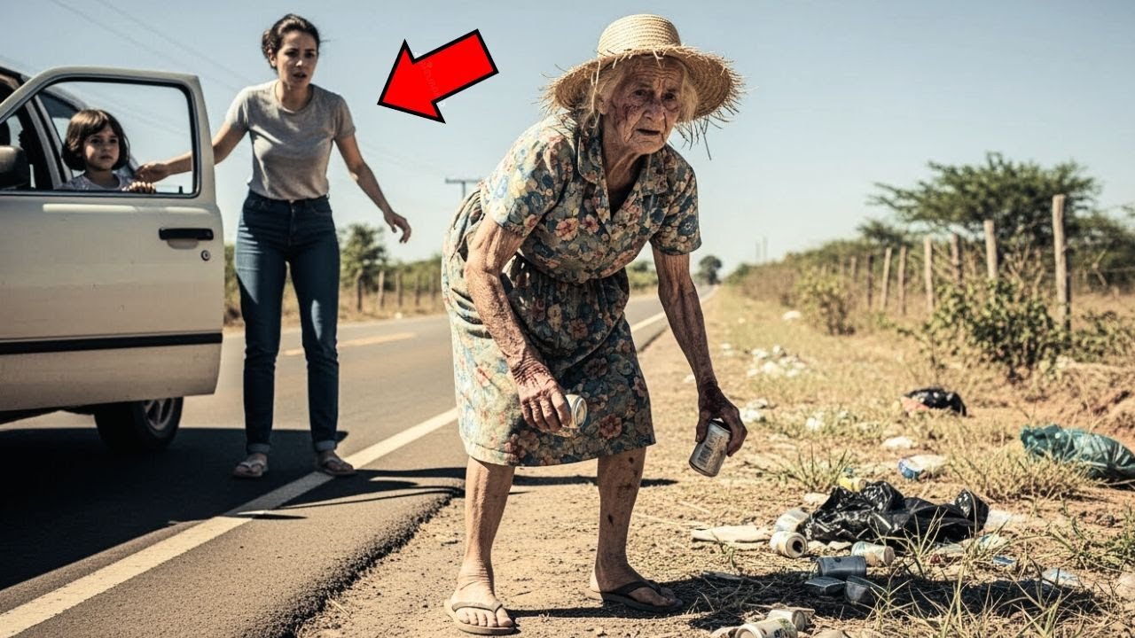 Mãe Solteira Vê uma IDOSA de 82 anos Pegando Latas na Estrada, mas Não Imaginava Quem Ela Era...