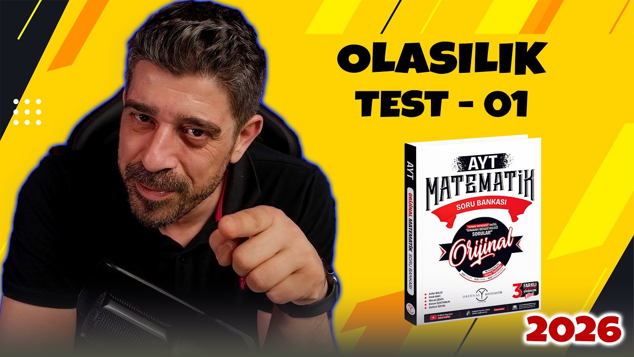 Olasılık TEST 01 | 2026 ORİJİNAL MATEMATİK AYT SORU BANKASI | #yks2026