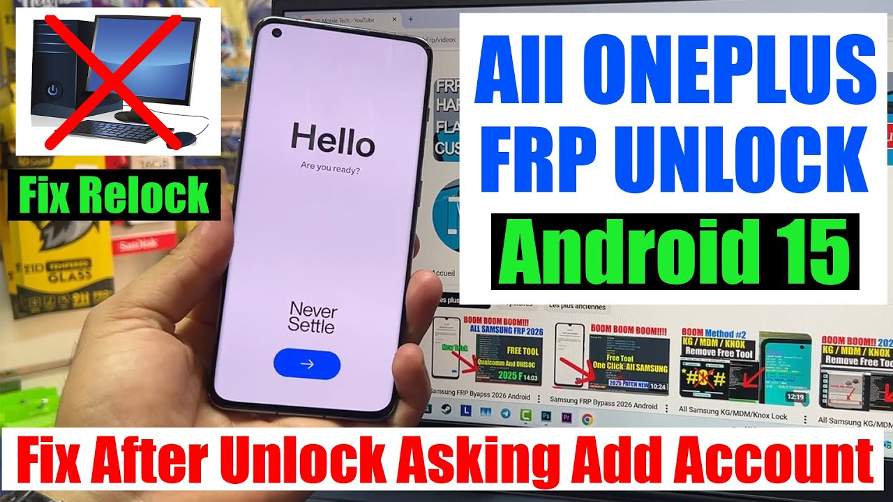 All OnePlus Android 15 FRP Bypass Auto Relock After Reset, Google Account Remove (Without Pc)