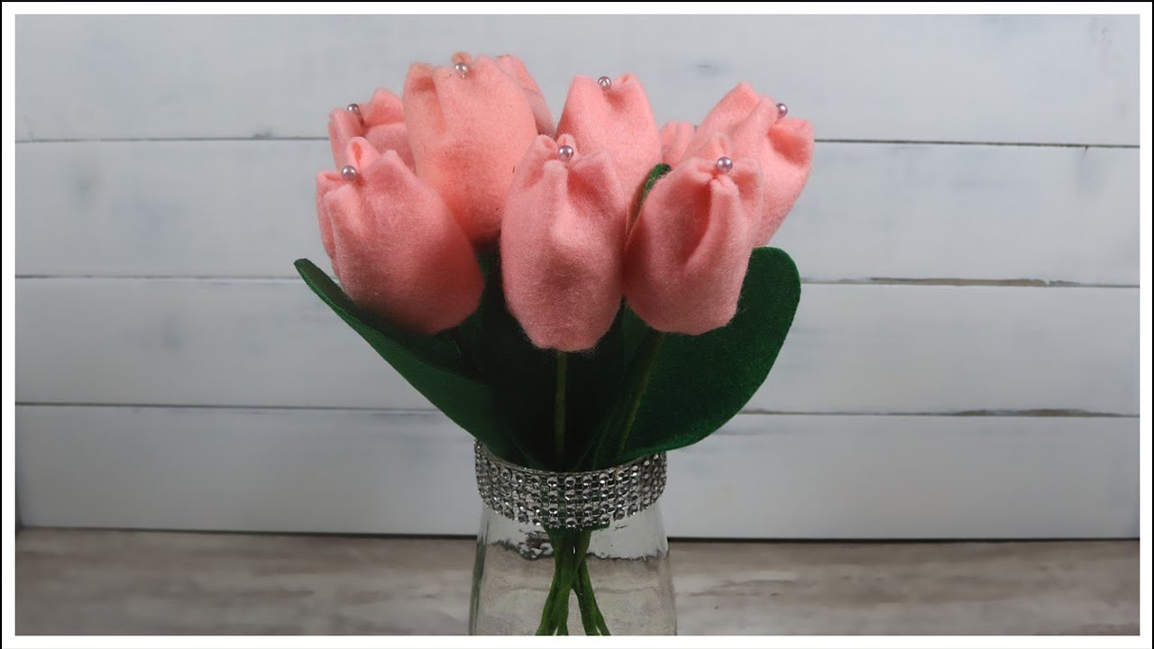 Tulipanes de Fieltro --  Manualidades