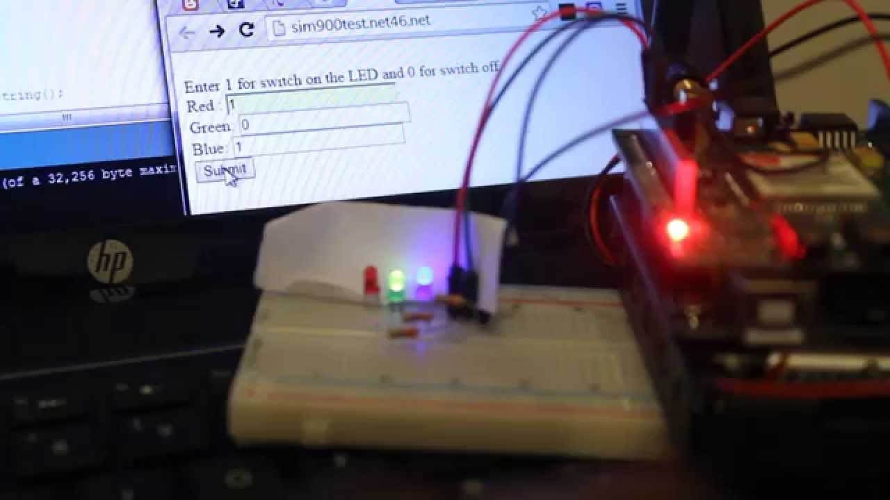 Connect with webservice via SIM900 and control LEDs ( Arduino)