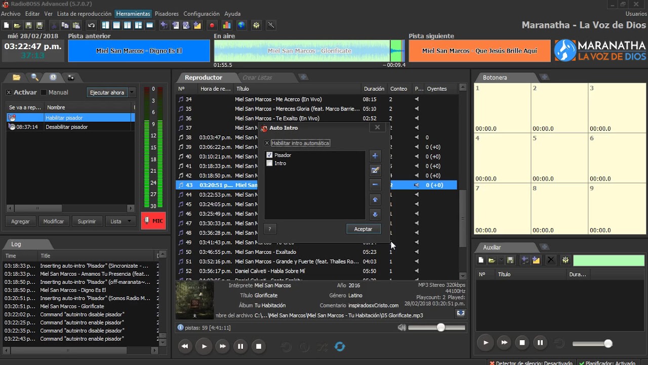 RadioBOSS 5.7.0.7 AutoIntro (Automatizado por Eventos)