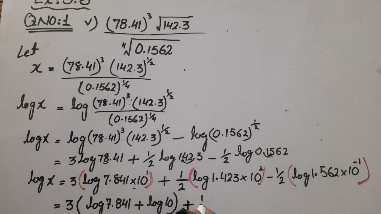 Ex:3.6(Logarithm) question no 1(v).class 9th 