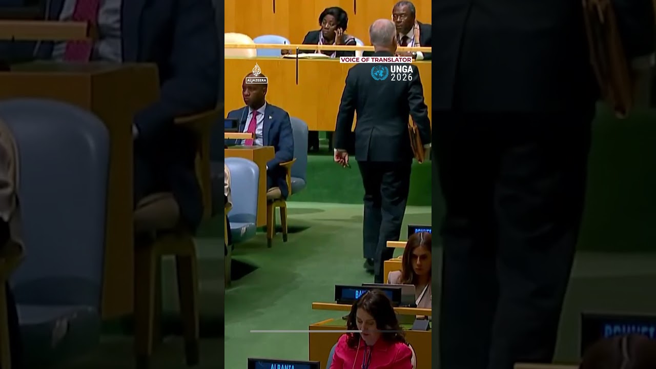 US envoy walks out on Pezeshkian UN speech slamming war on Iran | AJ #shorts