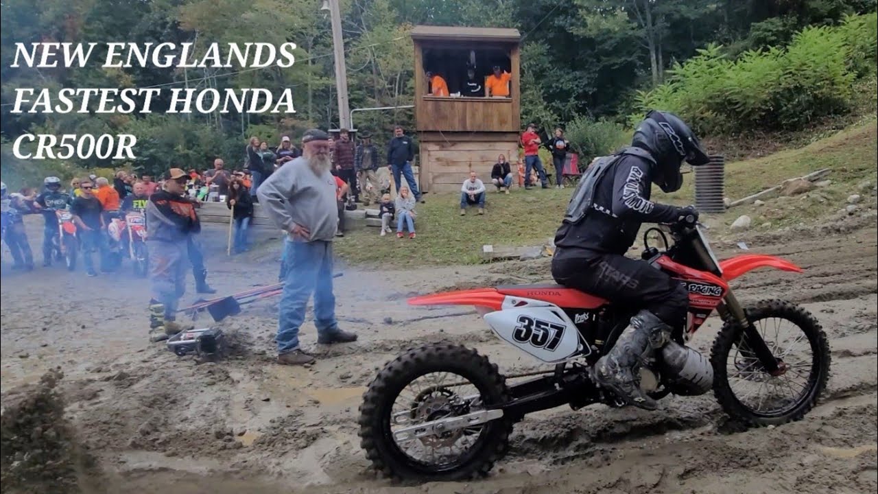 RAT RACING HONDA CR500R AT MONSON MASS QUABOAG RIDERS MC MONSTER HILLCLIMB