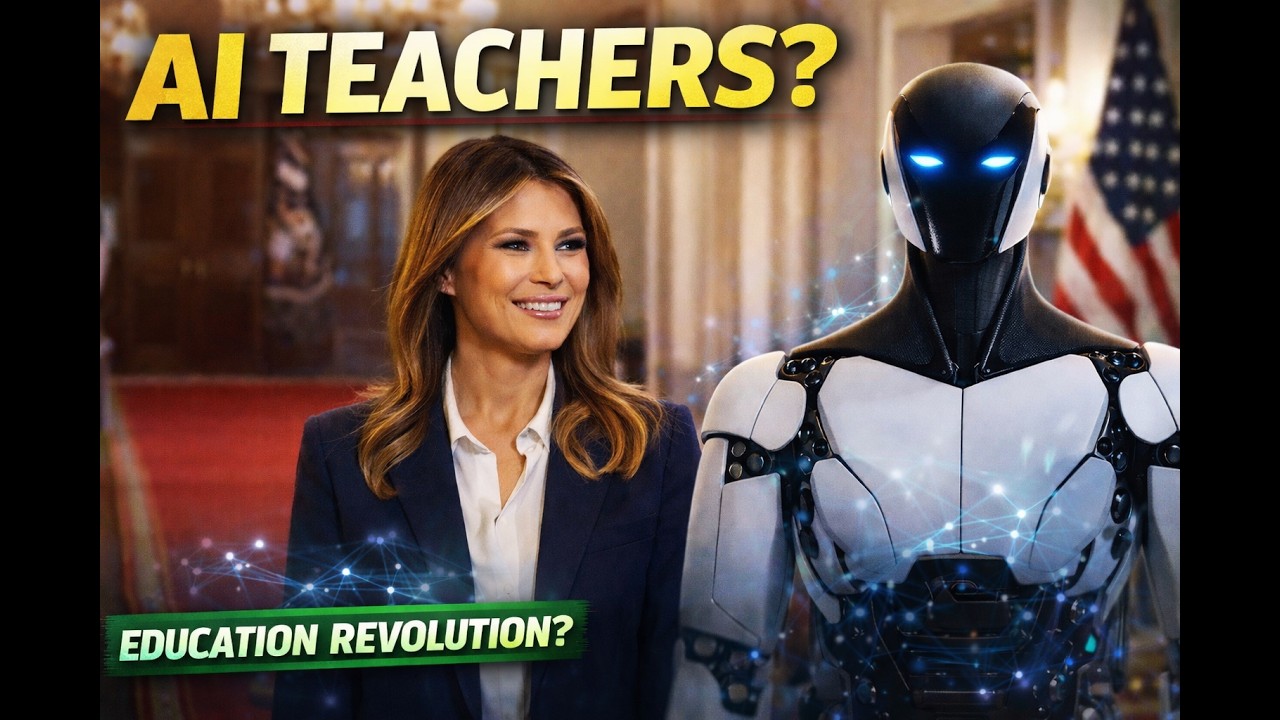 Robot joins Melania Trump at White House event to tout AI teachers