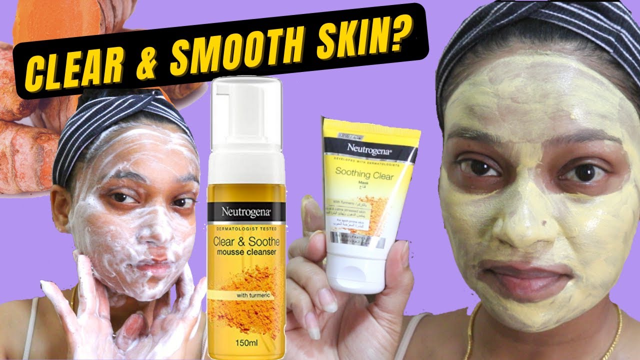 Neutrogena Soothing Clear Turmeric Mousse Cleanser and Mask | Review & Demo