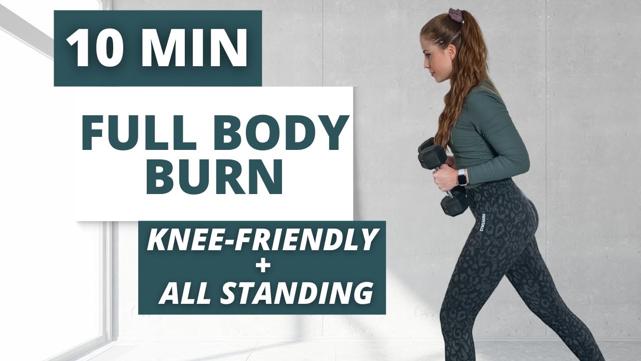 Knee Friendly FULL BODY BURN with Dumbbells | Standing Workout | NO Squats, NO Lunges, NO Jumping