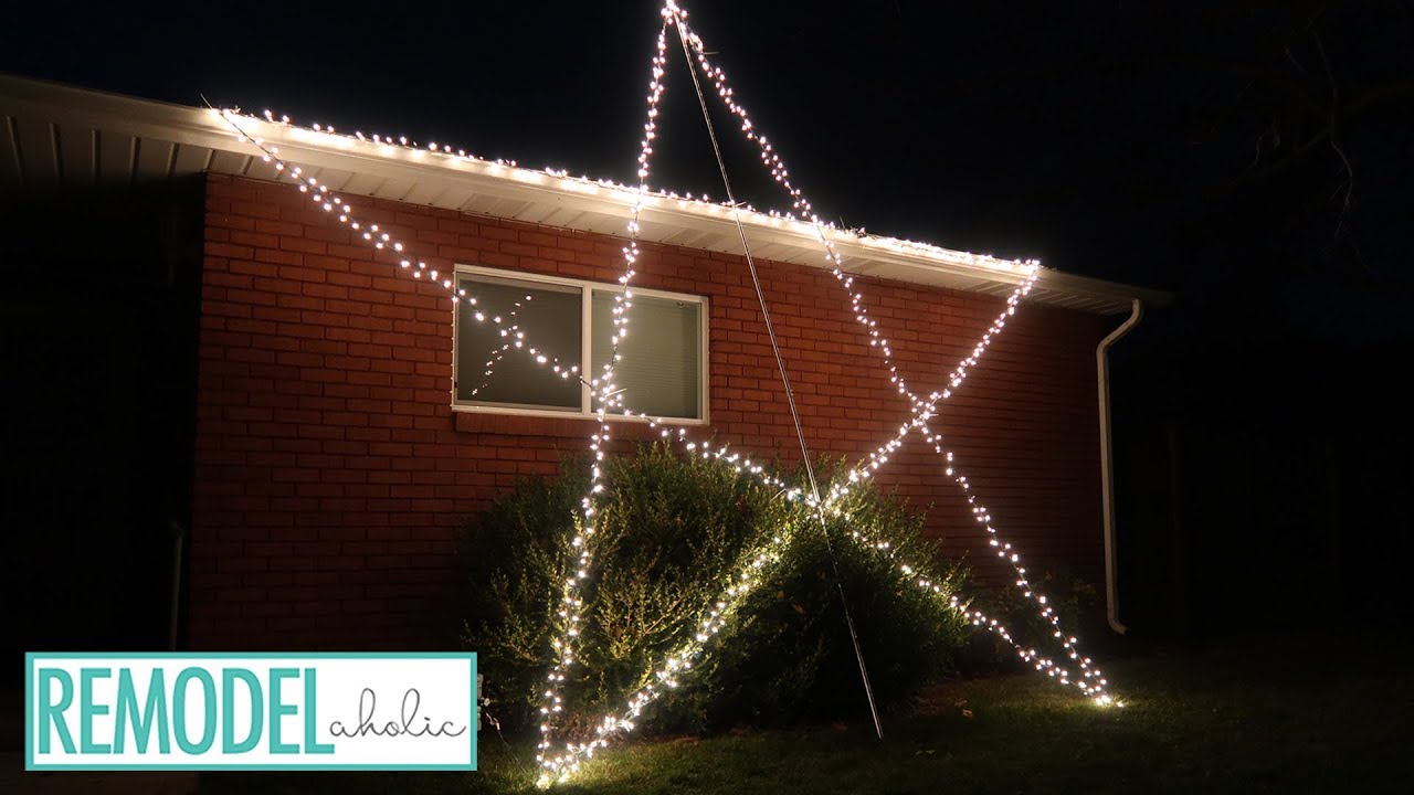 DIY Giant Lighted Christmas Star; Outdoor Christmas Light Display