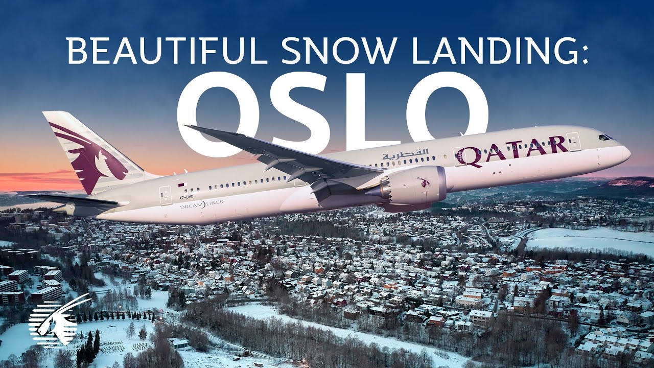 Beautiful Snow Landing in Oslo, Norway (4K)
