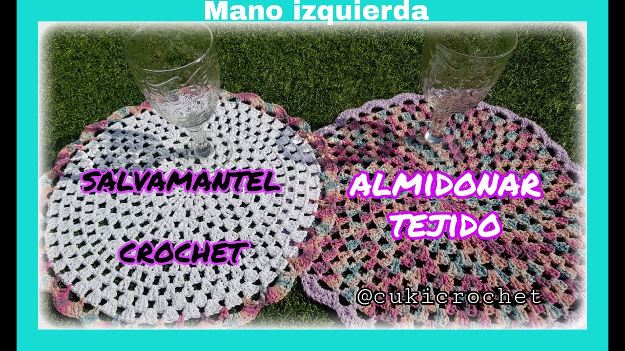 MANO IZQUIERDA: ALMIDONAR Y TEJER SALVAMANTELES DE CROCHET INDIVIDUAL. PASO A PASO. GRATIS.