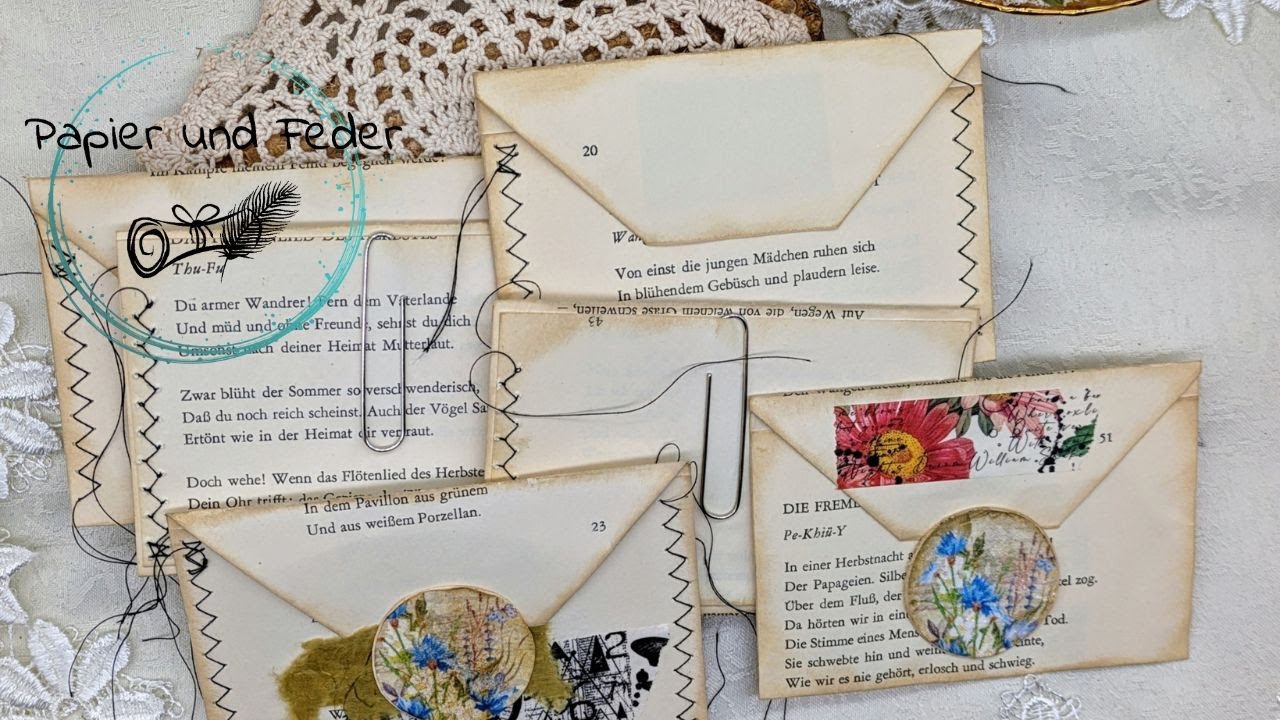 Junk Journal // Briefumschläge aus Buchseiten in Paperclips verwandeln