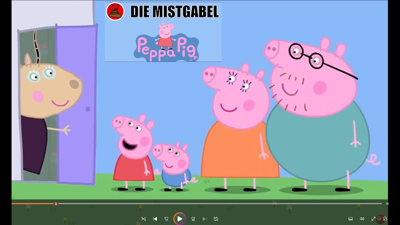 Buzzi schaut die Mistgabel Peppa Wutz