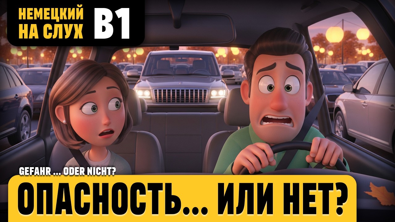 Опасность... или нет? Весёлый рассказ (уровень B1). Немецкий на слух.