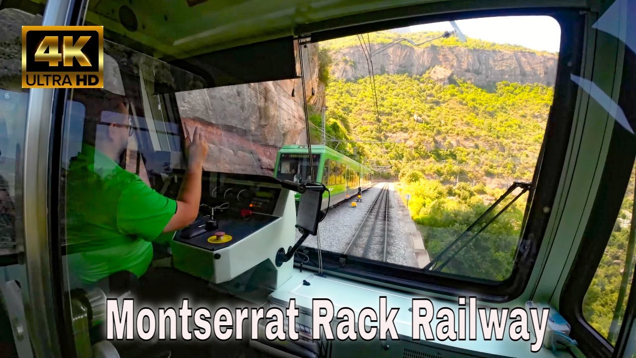 Montserrat Rack Railway Cab Ride  4K - Cremallera de Montserrat, Spain
