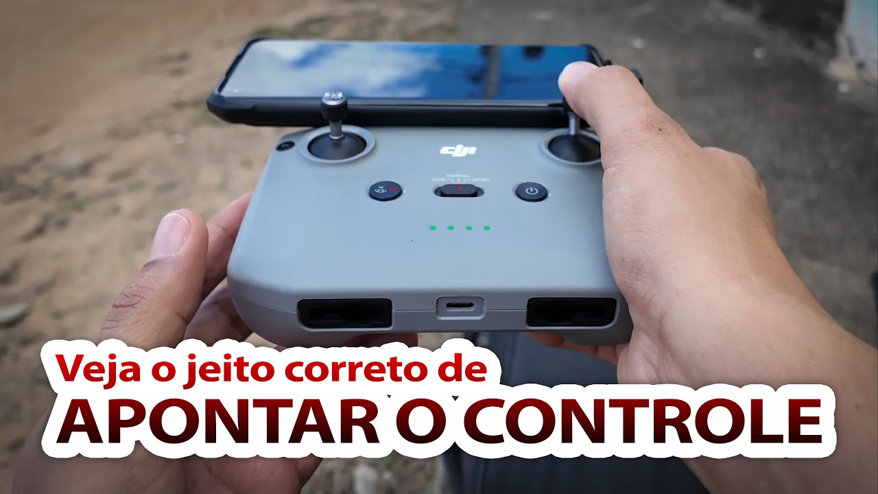 Como apontar corretamente o controle em direção ao drone?