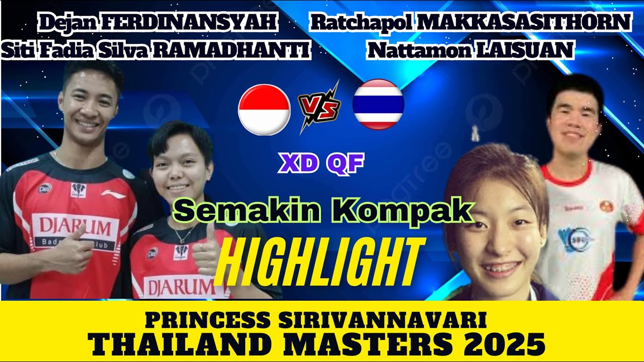 FERDINANSYAH/RAMADHANTI (INA) vs MAKKASASITHORN/LAISUAN (THA) | QF Thailand Masters 2025