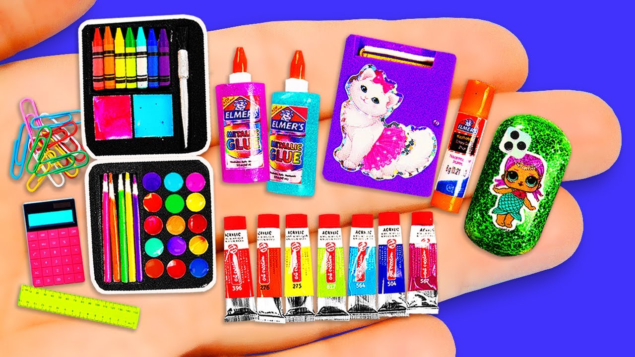 DIY Barbie miniature School Supplies ~ MEGA collection!