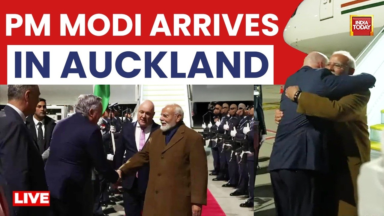 PM Modi Live: PM Modi Arrives In Auckland | New Zealand PM Luxon Recives PM Modi | PM In Auckland