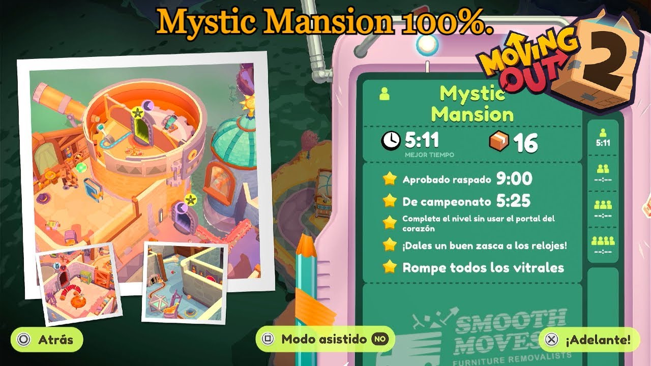 Moving Out 2 | Mystic Mansion al 100% con todos los objetivos.