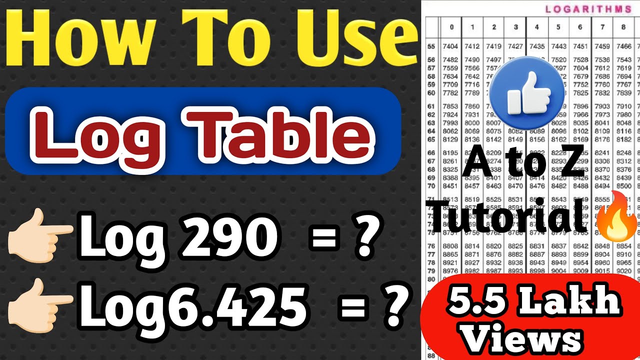 How To Use Log Table | Log Table kaise dekhte hain | Log Table | Log Table kaise Use karte hai |