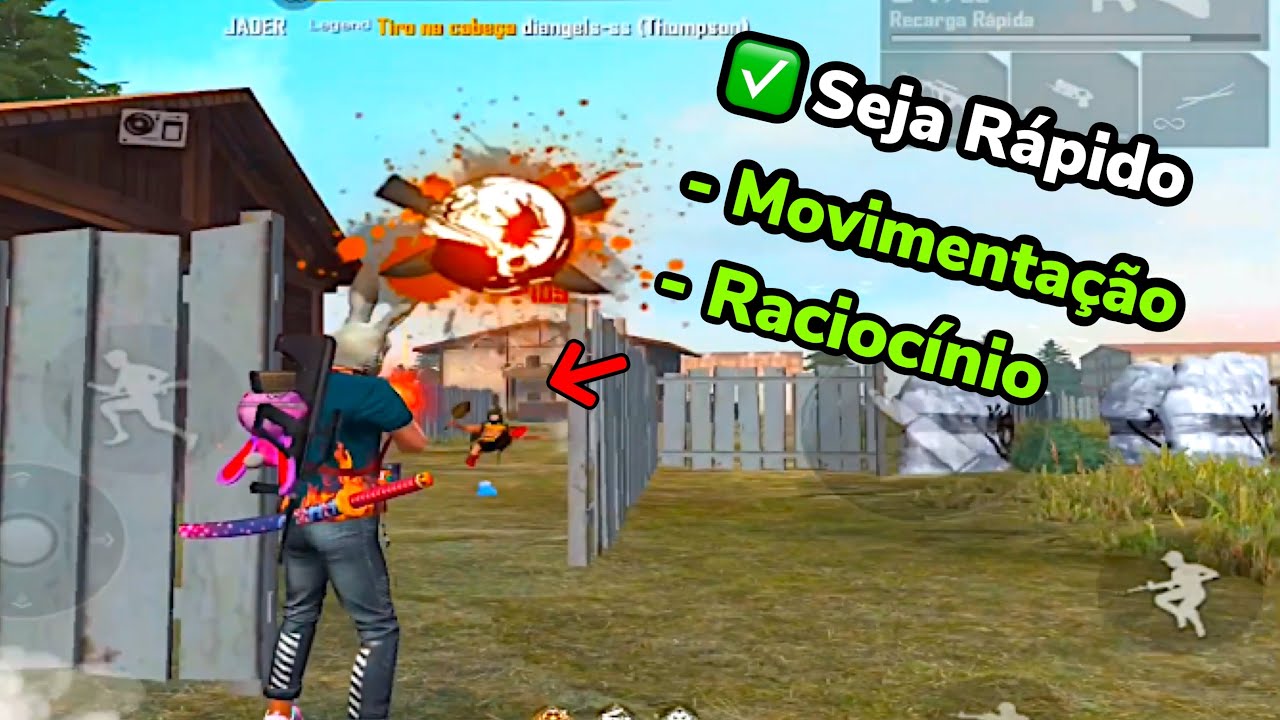 COMO SER O MAIS RÁPIDO DO FREE FIRE! MOVIMENTAÇÃO E RACIOCÍNIO! #JaderLegend